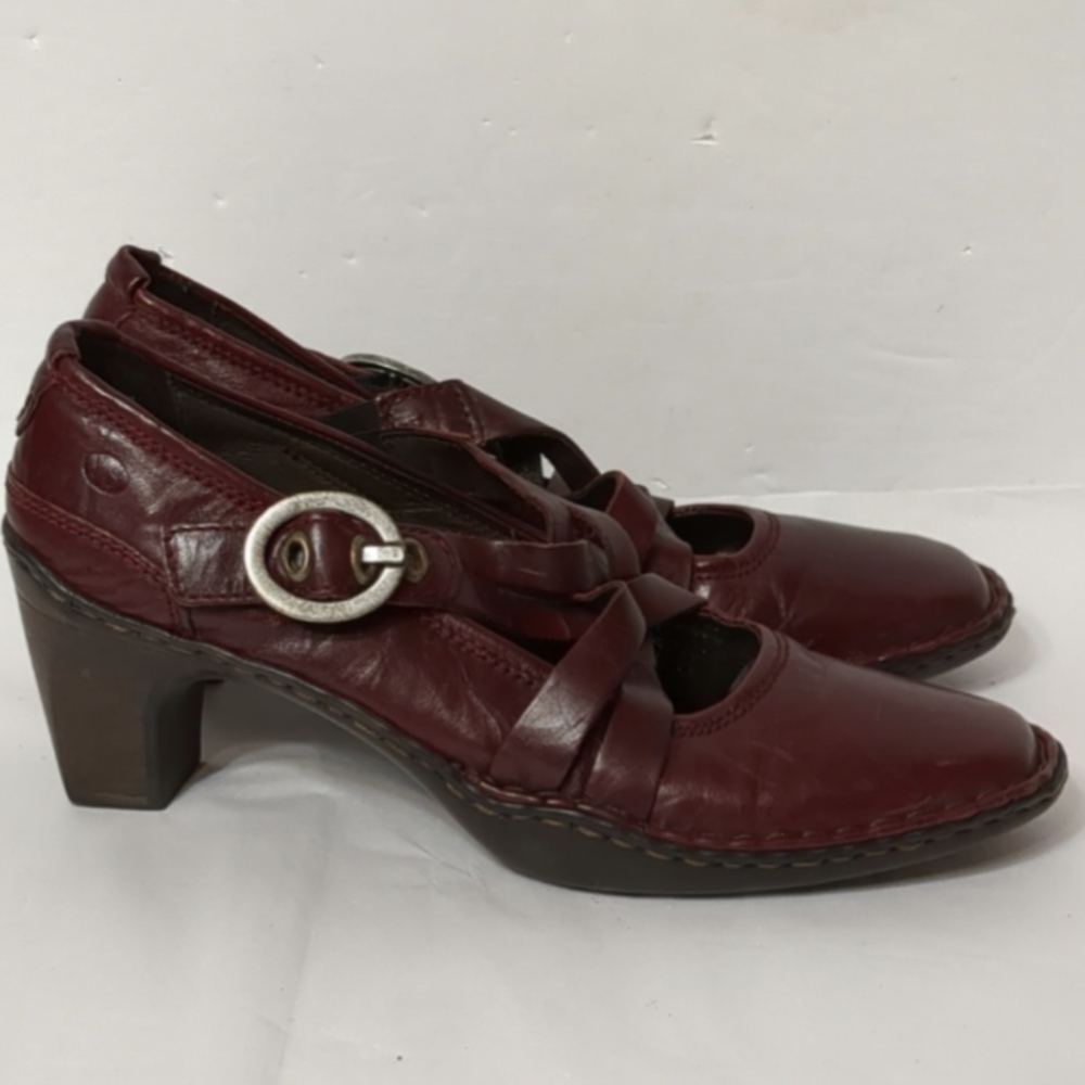 Josef Seibel Heeled Shoes Size 37 Burgundy Red Gorgeous Leather Made in Bulgaria